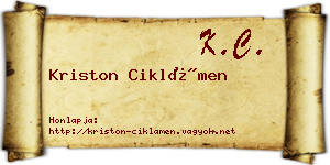 Kriston Ciklámen névjegykártya